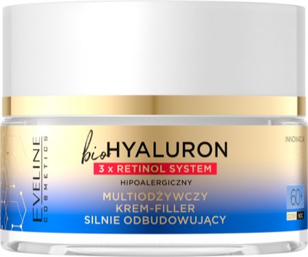 Eveline Cosmetics Bio Hyaluron 3x Retinol System creme restaurador reafirmante da pele 60+