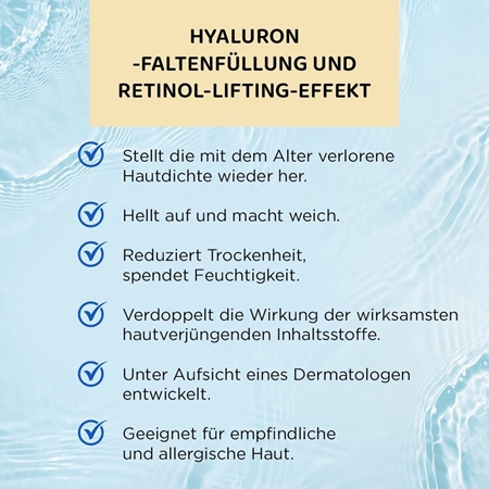 Eveline Cosmetics Bio Hyaluron 3x Retinol System erneuernde Creme zum Festigen der Gesichtshaut 60+