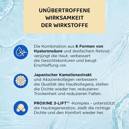 Eveline Cosmetics Bio Hyaluron 3x Retinol System erneuernde Creme zum Festigen der Gesichtshaut 60+