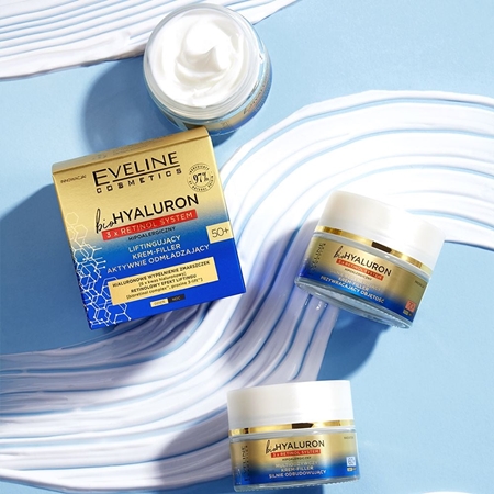 Eveline Cosmetics Bio Hyaluron 3x Retinol System erneuernde Creme zum Festigen der Gesichtshaut 60+
