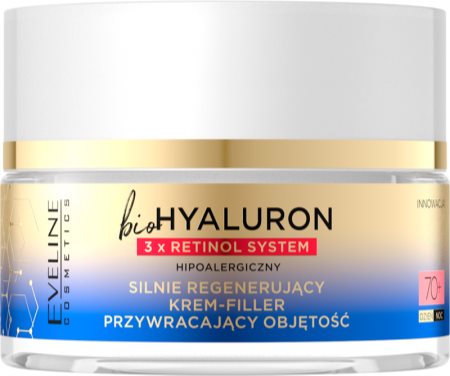 Eveline Cosmetics Bio Hyaluron 3x Retinol System intenzívny regeneračný krém 70+