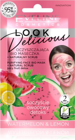Eveline Cosmetics Look Delicious Watermelon & Lemon Máscara hidratante e iluminadora para pele cansada