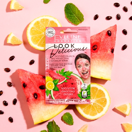 Eveline Cosmetics Look Delicious Watermelon & Lemon Máscara hidratante e iluminadora para pele cansada