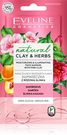 Eveline Cosmetics Natural Clay & Herbs masque hydratant éclaircissant à l'argile