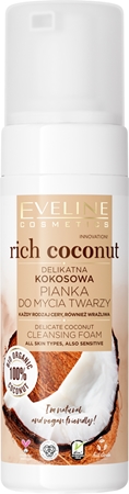 Eveline Cosmetics Rich Coconut espuma de limpeza suave com probióticos