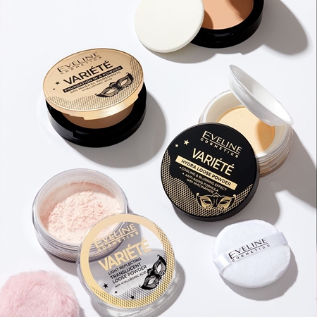 Eveline Cosmetics Variété loser, transparenter Puder mit einem Applikator