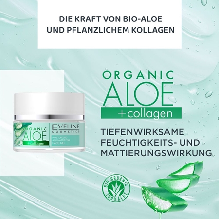 Eveline Cosmetics Organic Aloe+Collagen Mattierendes Gesichtshautgel