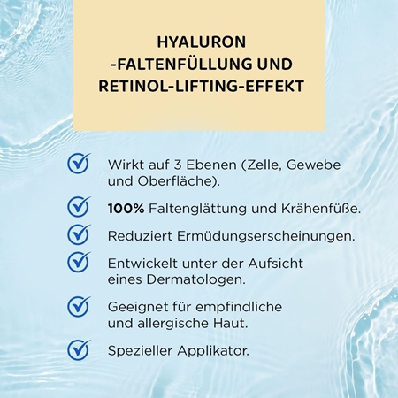 Eveline Cosmetics Bio Hyaluron 3x Retinol System kühlendes Augen Roll-on gegen Falten und dunkle Augenringe