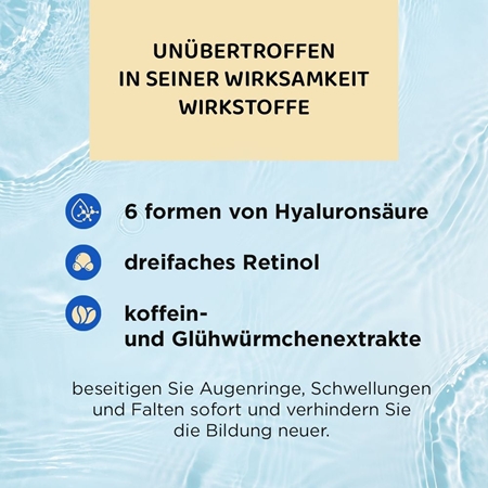 Eveline Cosmetics Bio Hyaluron 3x Retinol System kühlendes Augen Roll-on gegen Falten und dunkle Augenringe