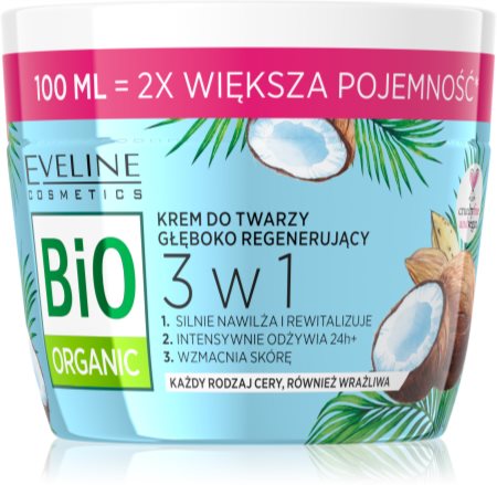 Eveline Cosmetics Bio Organic 3 in 1 tiefenwirksame regenerierende Creme für das Gesicht