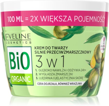 Eveline Cosmetics Bio Organic 3 in 1 verfeinernde Crem gegen Falten