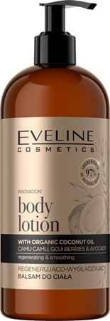 Eveline Cosmetics Organic Gold balsamo corpo rigenerante con olio di cocco
