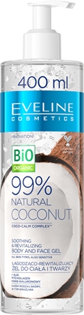 Eveline Cosmetics Bio Organic Natural Coconut gel apaziguador para pele sensível