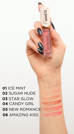 Eveline Cosmetics Variété Cooling Kisses hydratačný lesk na pery s chladivým účinkom