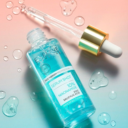Eveline Cosmetics Serum Shot 10% Niacinamide Gesichtsserum für fettige und problematische Haut