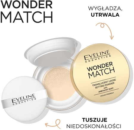 Eveline Cosmetics Wonder Match utrwalający transparentny puder