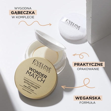 Eveline Cosmetics Wonder Match utrwalający transparentny puder