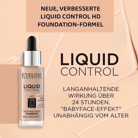 Eveline Cosmetics Liquid Control Flüssiges Make-Up mit einer Pipette