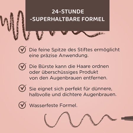 Eveline Cosmetics Brow & Go! wasserfester Eyeliner mit 2 in 1 Bürste