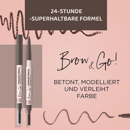 Eveline Cosmetics Brow & Go! wasserfester Eyeliner mit 2 in 1 Bürste