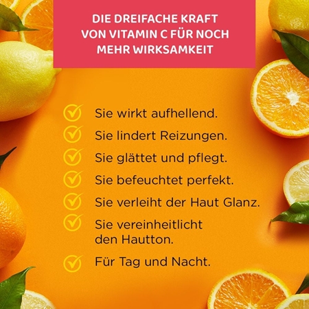 Eveline Cosmetics Vitamin C 3x Action aufhellende Crem mit beruhigender Wirkung