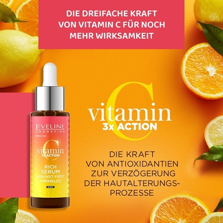 Eveline Cosmetics Vitamin C 3x Action Nachtserum für erste Falten
