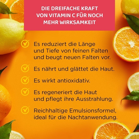 Eveline Cosmetics Vitamin C 3x Action Nachtserum für erste Falten