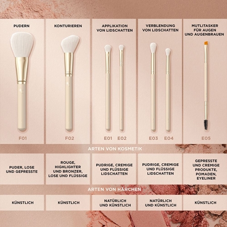 Eveline Cosmetics Accessories abgewinkelter Eyelinerpinsel mit Bürste