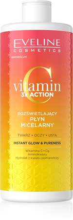 Eveline Cosmetics Vitamin C 3x Action água micelar para iluminação e hidratação