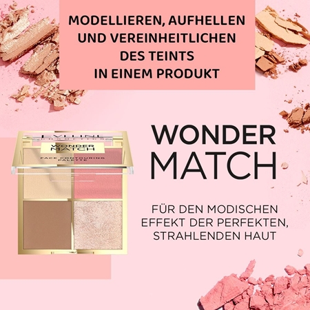 Eveline Cosmetics Wonder Match Lidschatten & Kontourpalette 4 in 1