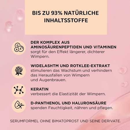 Eveline Cosmetics No. 1 stimulierendes Serum für Wimpern- und Augenbrauenwachstum mit Peptiden