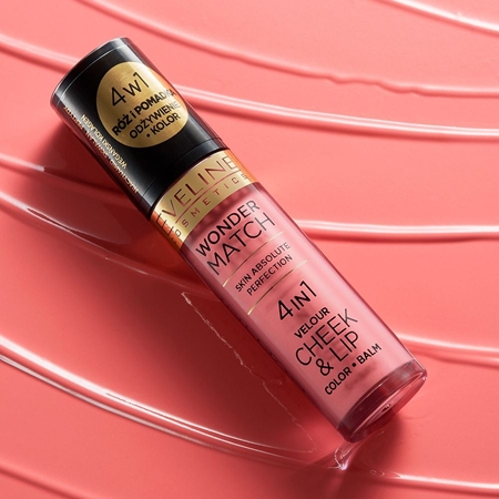 Eveline Cosmetics Wonder Match 4in1 Cheek & Lip róż w płynie do ust i policzków