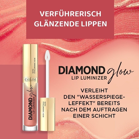 Eveline Cosmetics Diamond Glow Glitzer-Lipgloss mit Hyaluronsäure