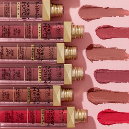 Eveline Cosmetics Wonder Match lang anhaltender, matter, flüssiger Lippenstift mit Hyaluronsäure