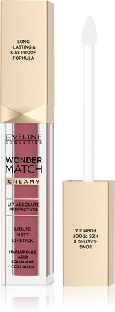 Eveline Cosmetics Wonder Match dlouhotrvající matná tekutá rtěnka s kyselinou hyaluronovou