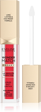 Eveline Cosmetics Wonder Match dlouhotrvající matná tekutá rtěnka s kyselinou hyaluronovou