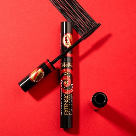 Eveline Cosmetics Extension Volume Mascara für XXL-Volumen für den Effekt künstlicher Wimpern