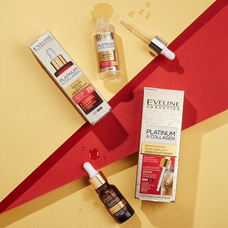 Eveline Cosmetics Platinum & Collagen Advanced Facial Serum Anti-Aging Treatment sérum anti-rides au collagène