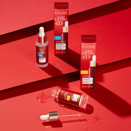 Eveline Cosmetics Super Lifting 4D 8% complex Nogludinošs serums