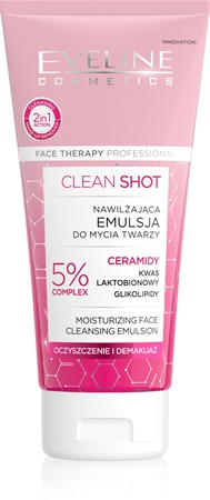 Eveline Cosmetics Clean Shot 5% Ceramidy Complex εντατικά ενυδατικό γαλάκτωμα πλυσίματος