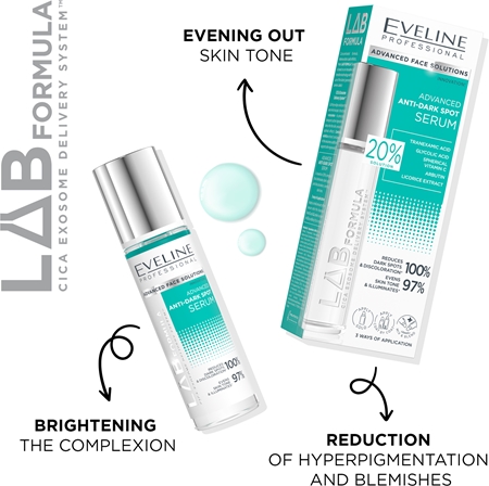 Eveline Cosmetics LAB Formula 20% Solution ενοποιητική φροντίδα για επιδερμίδα με υπέρχρωση