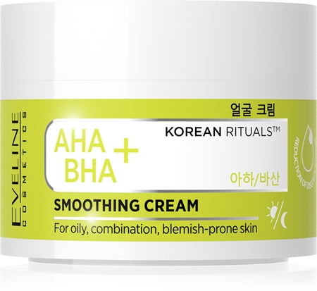 Eveline Cosmetics AHA + BHA Korean Rituals ενυδατική και λειαντική κρέμα προσώπου