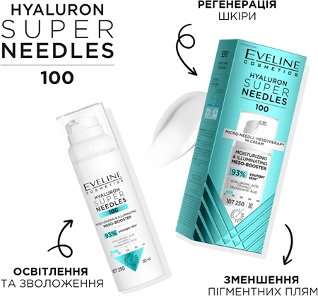 Eveline Cosmetics Hyaluron Super Needles 100 Fugtende serum
