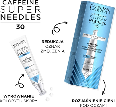 Eveline Cosmetics Caffeine Super Needles 30 serum do okolic oczu przeciw zmarszczkom