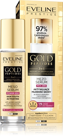 Eveline Cosmetics Gold Peptides 3 in 1 aktivierendes Serum für jugendliches Aussehen