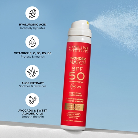 Eveline Cosmetics Wonder Match SPF 50 brume protectrice SPF 50