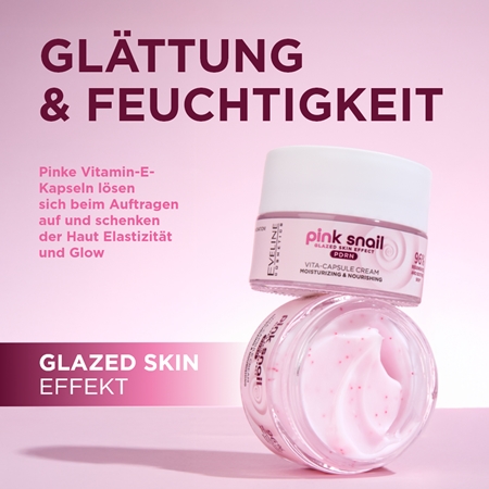 Eveline Cosmetics Pink Snail Glazed Skin Effect aufhellende Anti-Falten Creme