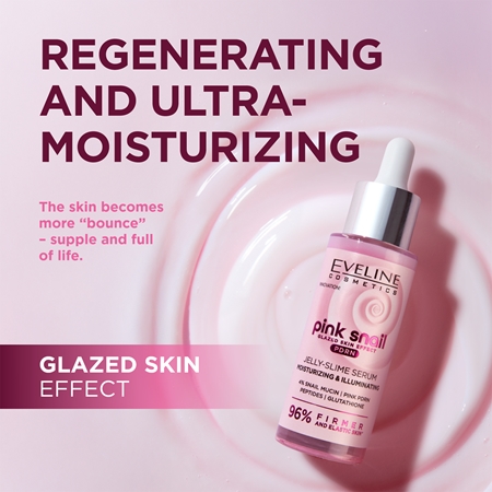 Eveline Cosmetics Pink Snail Glazed Skin Effect aufhellendes Serum für das Gesicht