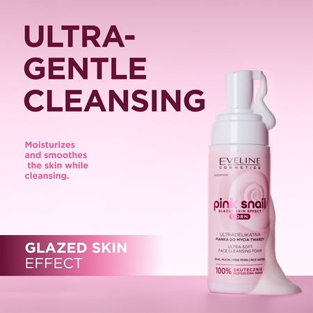 Eveline Cosmetics Pink Snail Glazed Skin Effect απαλός καθαριστικός αφρός για το πρόσωπο