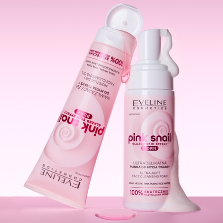 Eveline Cosmetics Pink Snail Glazed Skin Effect απαλός καθαριστικός αφρός για το πρόσωπο